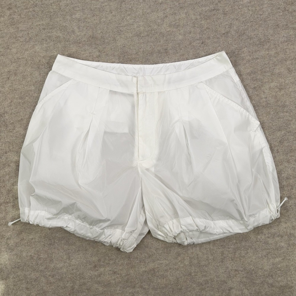 Moncler Bubble Nylon Shorts Womens 42 (US 8 Small / Medium) White Unlined 4"